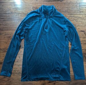 Smartwool Merino Wool 150 Blue Long Sleeve Quarter-Zip Pullover Men's Small